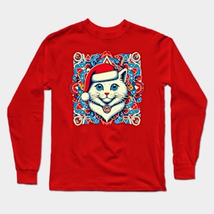 Cat with hat, Christmas Long Sleeve T-Shirt